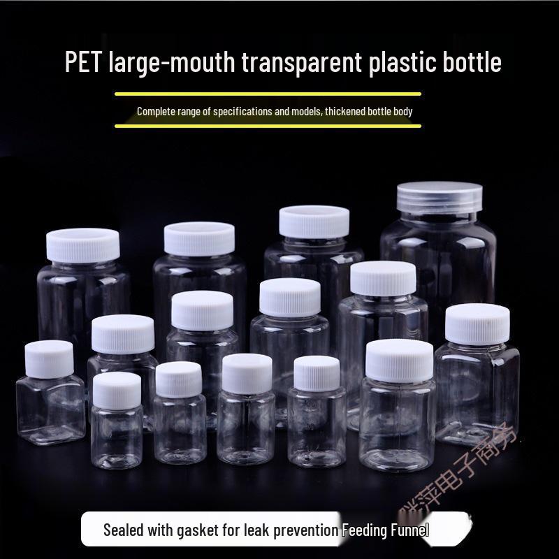 Transparent 0ml Small Plastic Dispensing Bottle with Sealed Lid for Liquid Medicine Samples