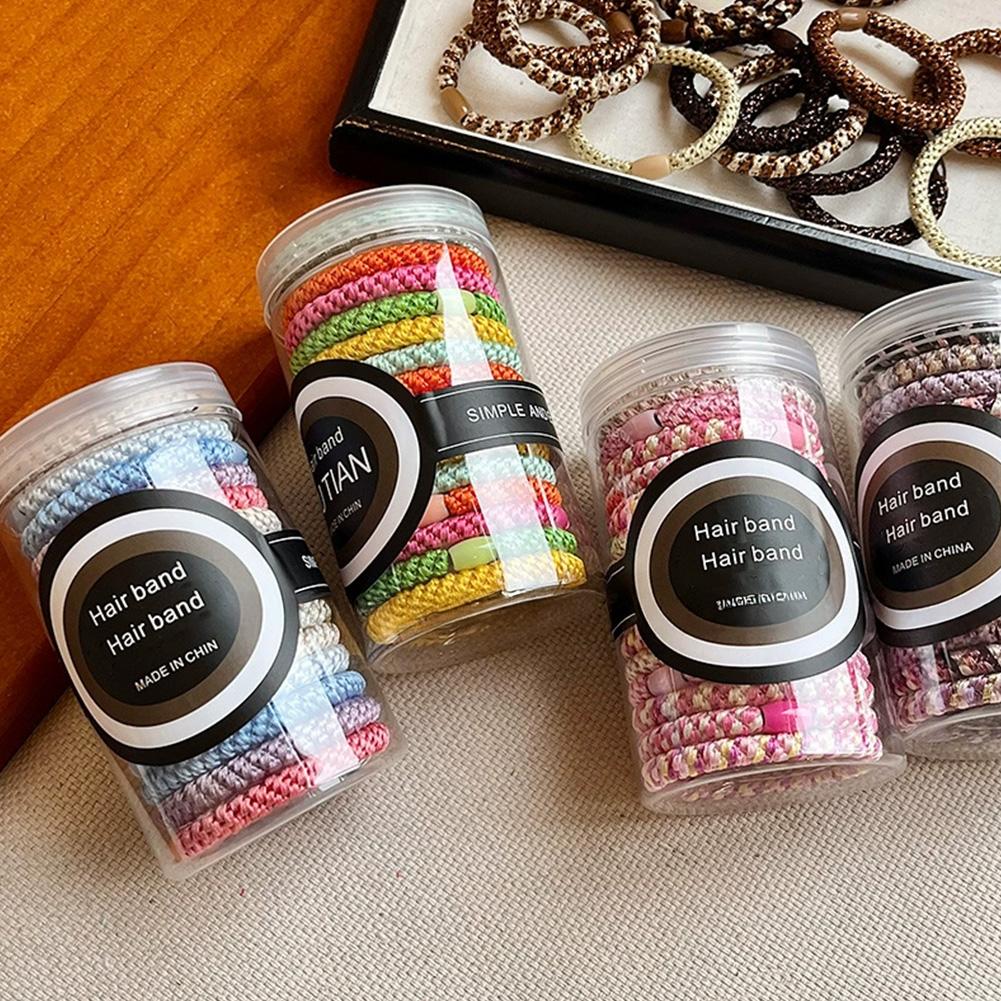 15pcs/set Braided Highly Elastic Hair Tie Durable Multi-colored Thick High Ponytail Rubber Band Headwear Hair Accessories