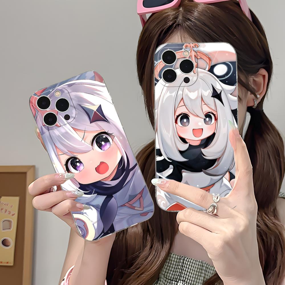 Game GI Paimon Clear TPU Mobile Case for iPhone 17 16 15 14 13 12 11 X XR XS Air Pro Max Plus Mini Colorful Cover