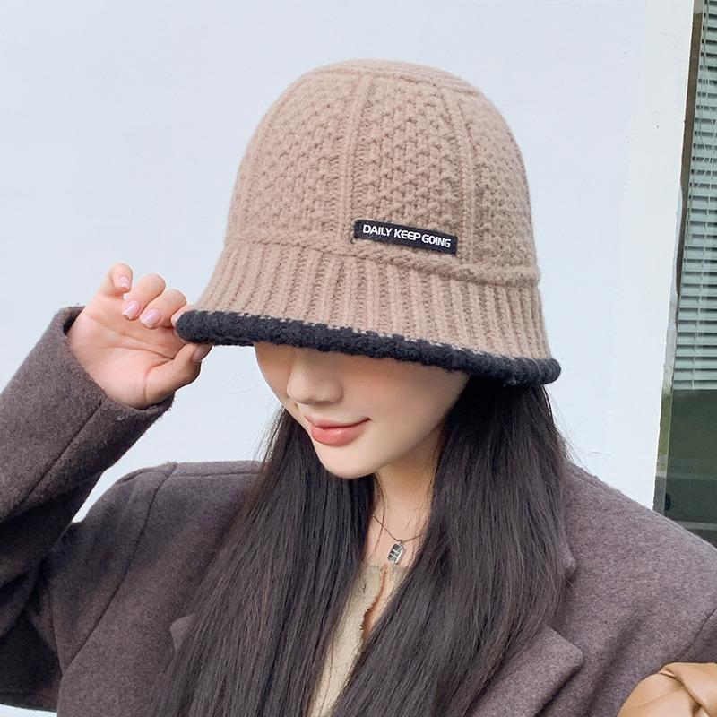 

Женская зимняя теплая вязаная панама, модная женская ретро-кепка для рыбаков хаки