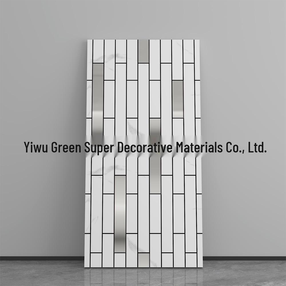 Waterproof Marble Imitation Tile Wall Sticker for Kitchen Renovation - Oil & Moisture Resistant, Self-Adhesive Decor.