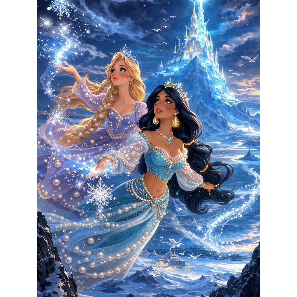 

Disney Disney Two Princess Pearl Decorative Set Artificial Pearl Jigsaw Embroidered Home Decorative Handmade Gift 35x45cm
