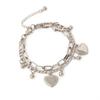 Simple and fashionable double-layer bracelet, wind stacked love pendant jewelry