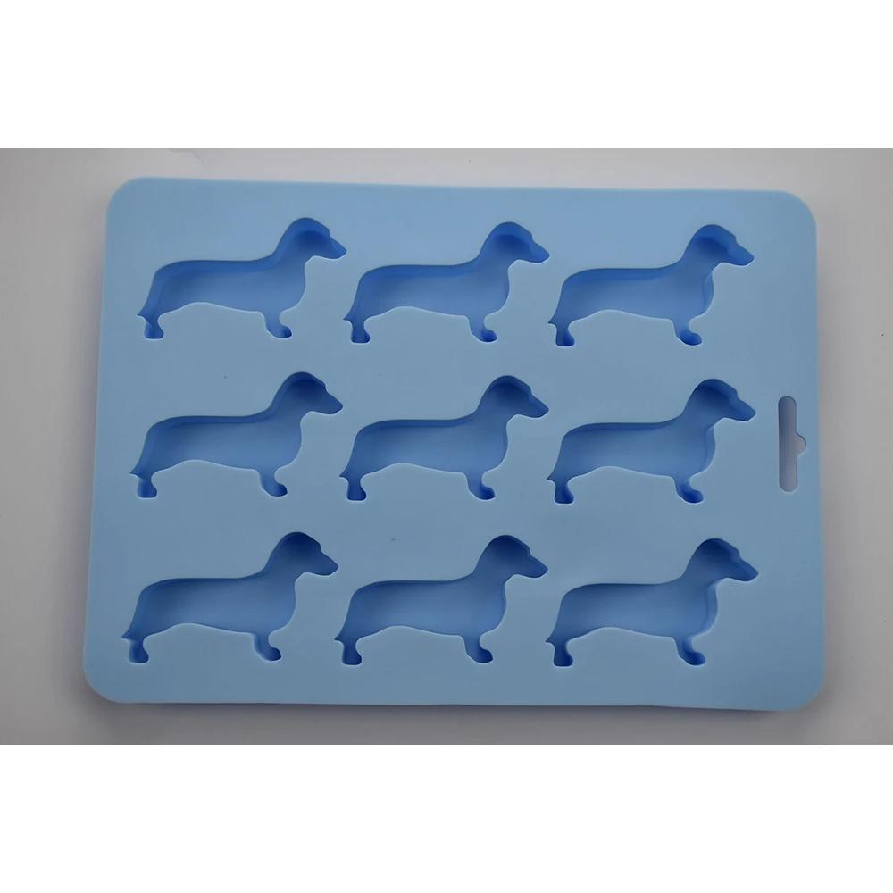 Dachshund Dog Shaped Silicone Ice Cube Mold and Tray for Drink Ice Maker Candy Chocolate Biscuit Fondant Cupcake Cake Decoration