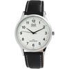 Watch - Q&;Q - C212J304Y - 40 Mm - Black Faux Leather Strap - Water Resistant 3 ATM