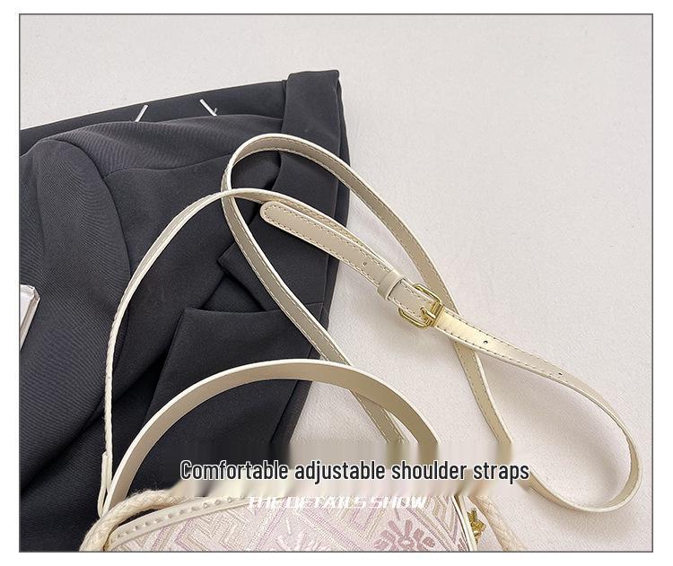 Zhuang Brocade Women's DIY Retro Bucket Crossbody Bag with Drawstring