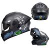 Dot Certified Dual Lens Motorcycle Helmet with Blue Tooth Full Graphic Abs Material Racing Helmets Ad Factory Custom Wholesale