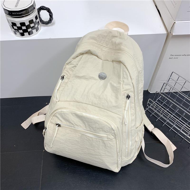 IELGY Backpack Solid Color Simple Lightweight Travel Water Repellent Leisure Travel