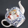 Elegant Chinese Style Teapot, Household Ceramic Teaware, Beautiful Making Tea Pot, Blue and White Porcelain Drinkware, 310ml