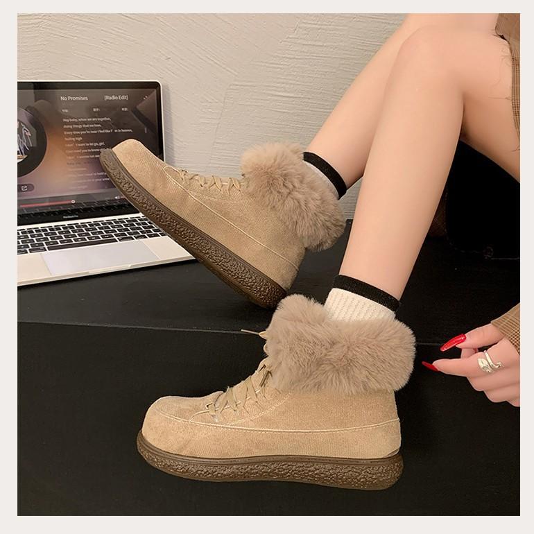 Snow boots women's 2025 winter new velvet thickened Northeast thermal cotton shoes waterproof and non-slip thick-soled snow boots