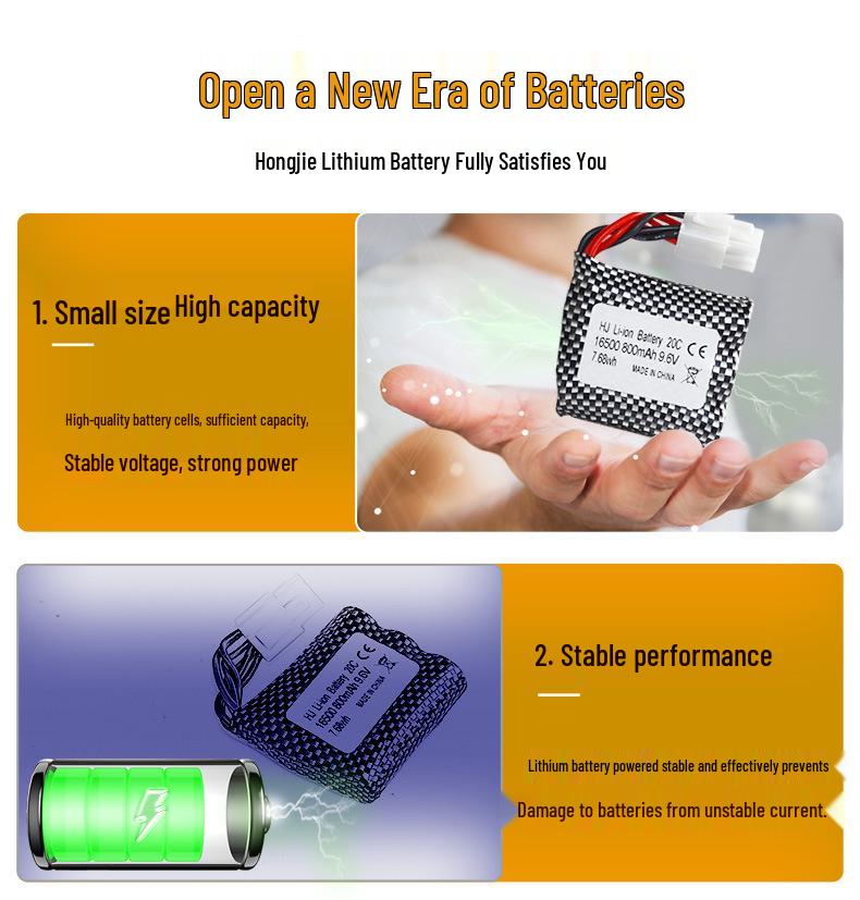 S911/S912/9115/9116 RC Car 9.6V 800mAh 20C High Discharge Lithium Battery