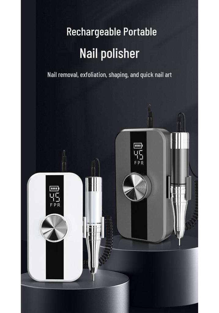 Portable Rechargeable Electric Nail Grinder for Polishing, Gel Removal, and Shaping