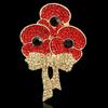 Red Poppy Flower Bow Brooch - British Fashion Style B868.7