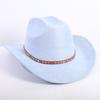 Nuovo colore cappello da cowboy western da uomo e da donna versatile per il pendolarismo stile semplice tesa larga cappello a cilindro cappello da sole