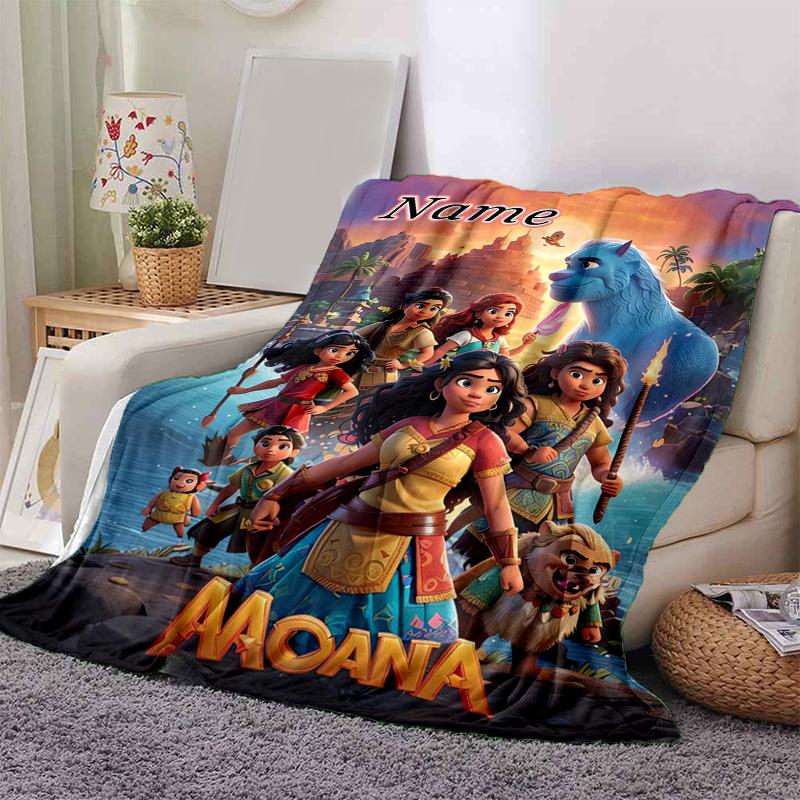 Custom 1pc Adventure Awaits Moana Blanket, Soft And Comfortable Blanket, Casual Warm, Camping Travel Blanket, Birthday Gift Q910201
