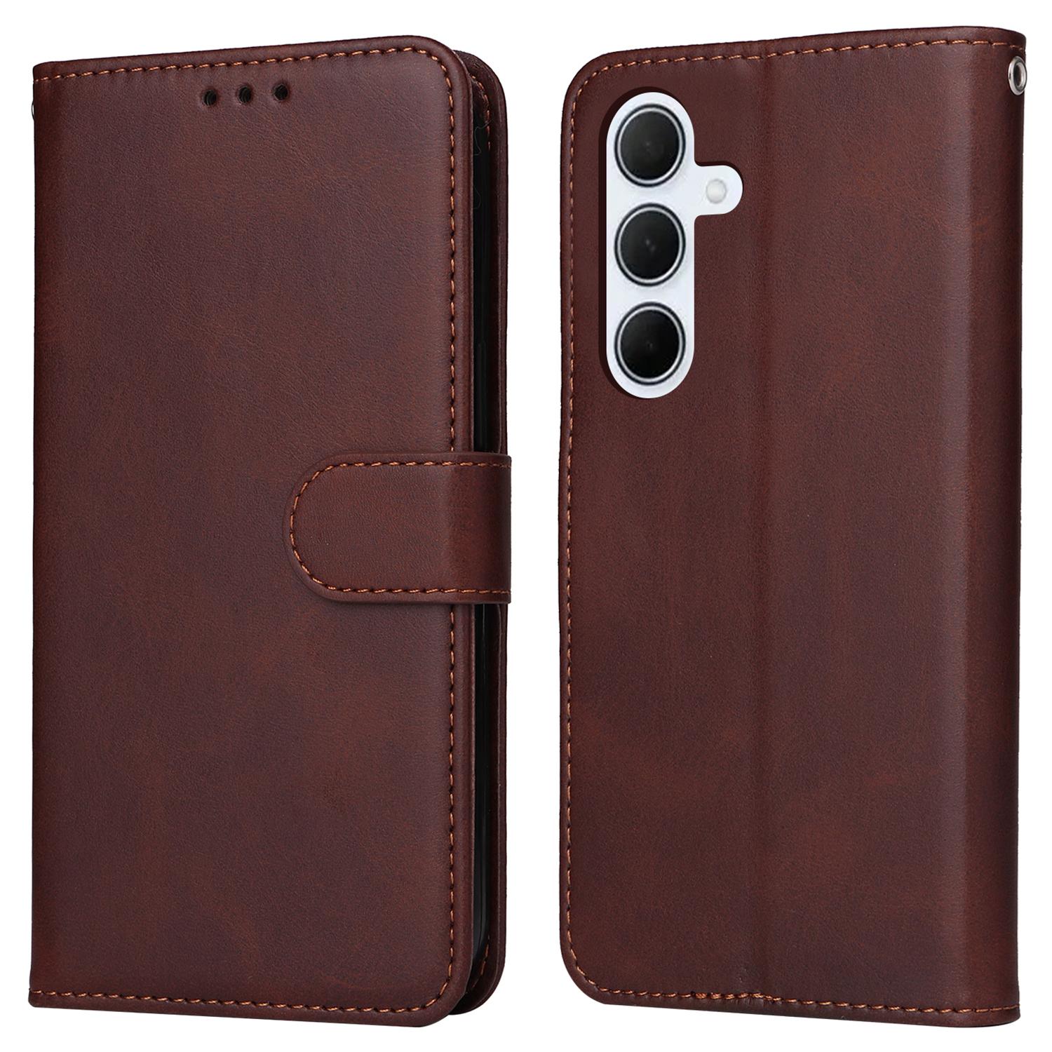 

Чехол для Samsung Galaxy M35 5G с отделениями для карт, кошелек, чехол для телефона из ПУ кожи Brown