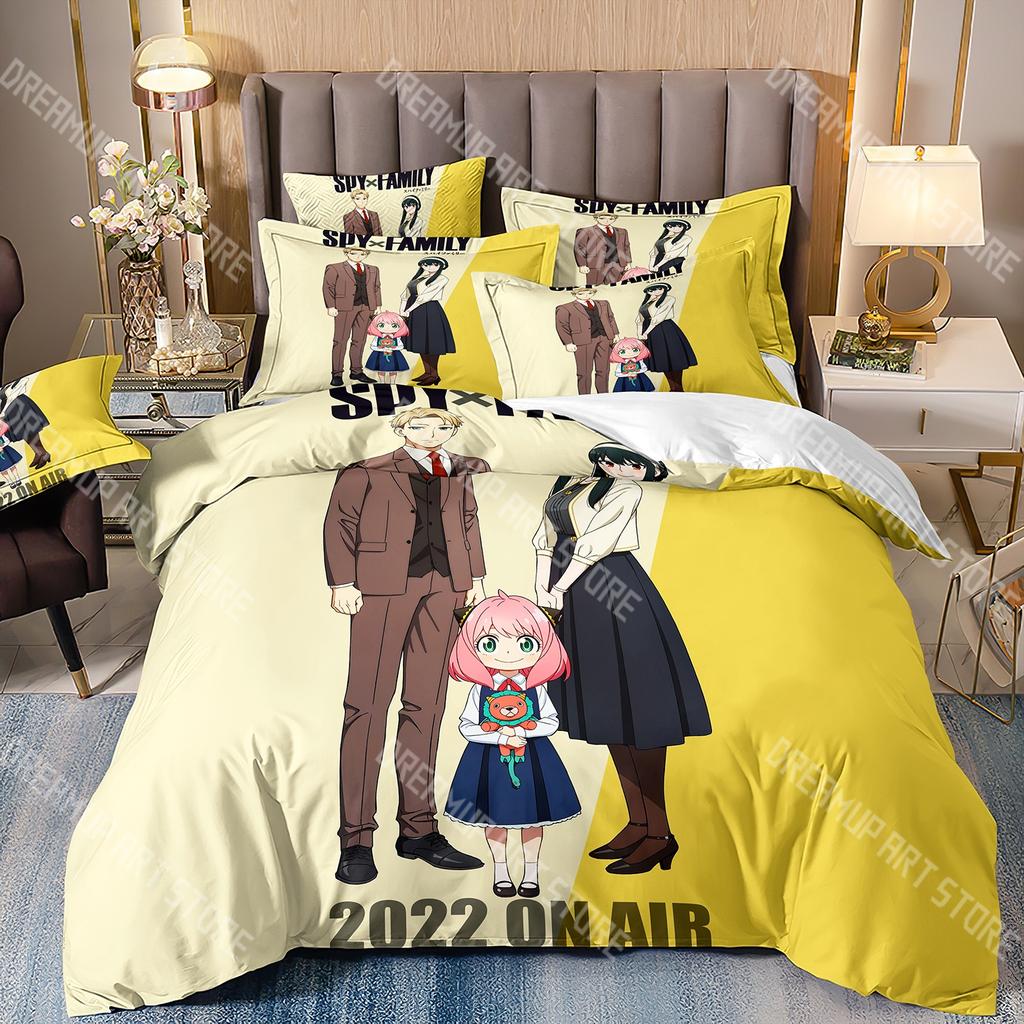 Fashion S-SPY Anya FAMILY Anime Bedding Set Single Twin Full Queen King Size Bed Set Kids Bedroom Duvetcover Sets Bed Sheet Set
