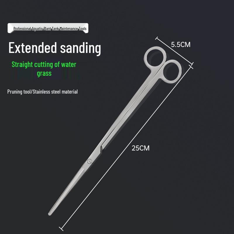 Aquarium Plant Tool Set: Straight & Curved Scissors, Wave Scissors, Tweezers, Forceps, Sand Leveler, Algae Scraper