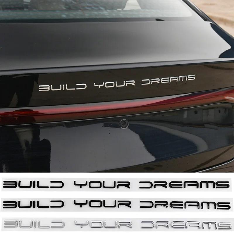 3D ABS Build Your Dreams Car Trunk Logo Badge Emblem Decals Sticker For BYD Dolphin Seal Han Tang EV Song Yuan Plus Atto 3 Qin