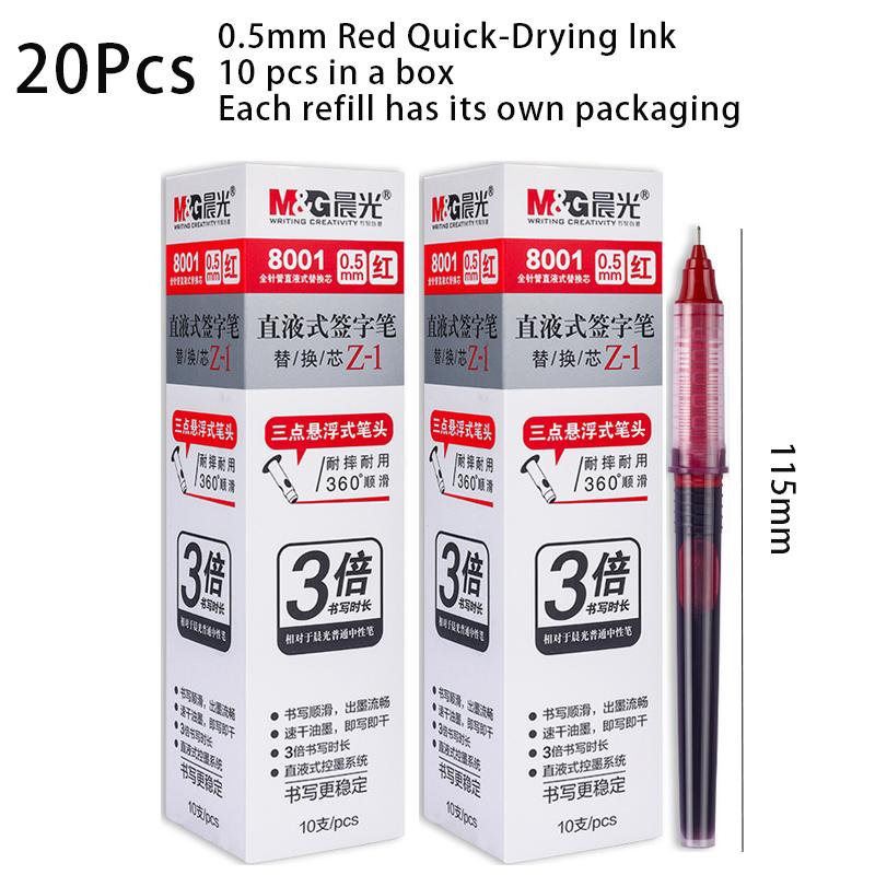 M&G 4/8/12/10/20pcs Gel Pen&Refill Set 0.5mm Black Red Blue Quick-drying Ink Water-based Ballpoint Pen Office Writing Stationery