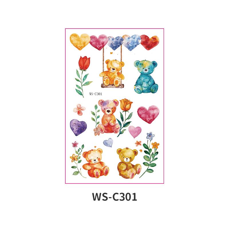 Fairy Tale Glitter Tattoo Stickers: Waterproof Butterfly, Unicorn & Bear Designs