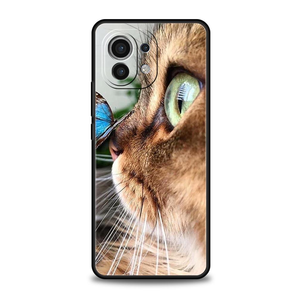Cartoon Cute Cats Background Phone Case For Xiaomi Mi 15 14 Pro 13 12 11 Lite 10T 11T 12T 13T 14T Poco X6 X5 X4 X3 NFC F3 Cover