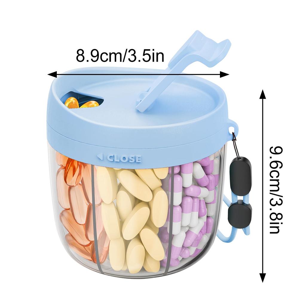 Cute Large Pill Dispenser Storage Container Anti-Mix Moisture-proof Portable Travel Bottle Organizer With Wide Opening Easy Use