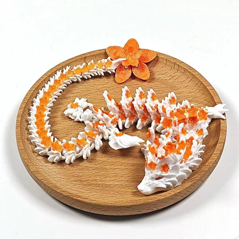 Unit Articulated Crystal Dragon Toy 3D Printed Lotus Dragon Ornament Office Decorative Item Birthday Gift For Boys
