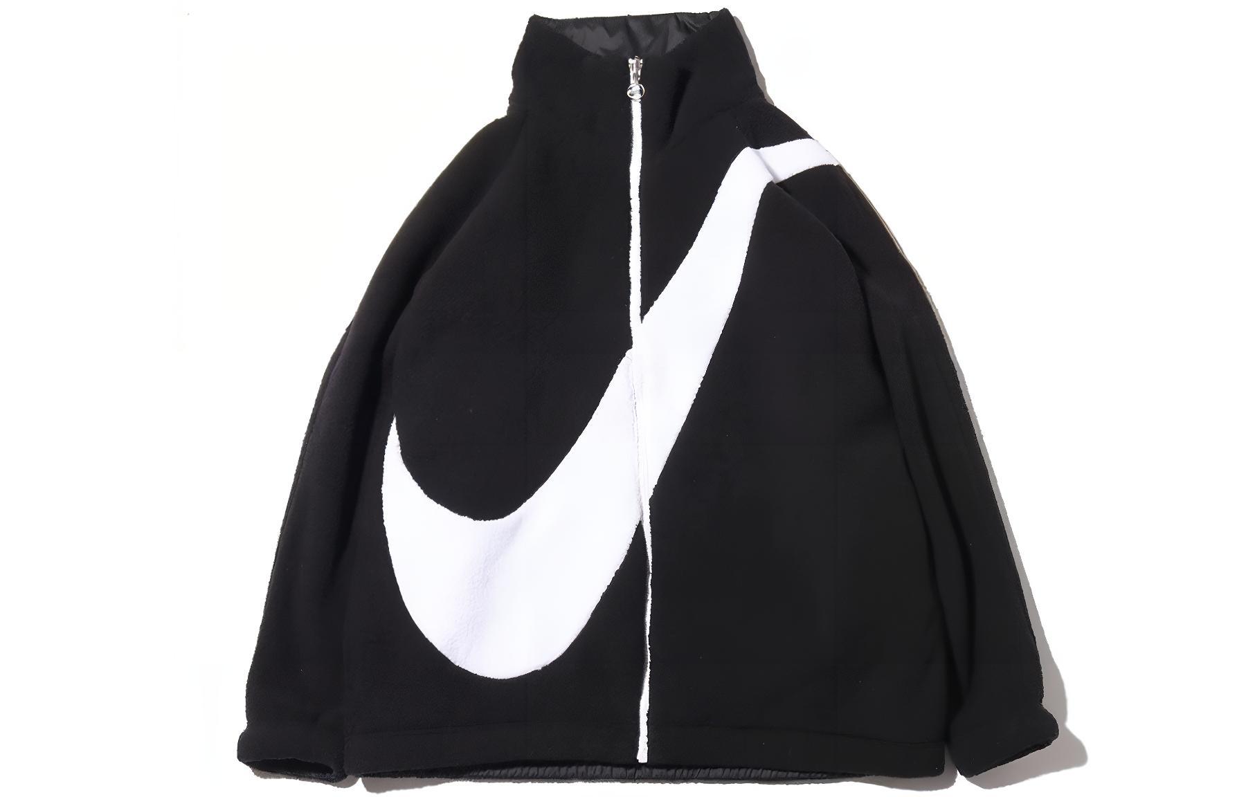 Nike Large Logo Sherpa Reversible Fleece Lined Velvet feel Coat US Version Women s Black CI8937-010 S