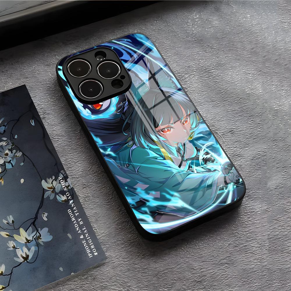 

Zenless Zone Zero Miyabi Phone Case For IPhone 17 Air 16 E Pro Max 15 14 13 Mini 12 Pro 11 Max Plus Black Glass Cover iPhone 13 Mini
