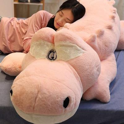 MIXUS Stor Krokodille Plysj Kropp Stor Plysjleke/Krokodillepute/Ekstra Leketøy/Kosepute/Gigant (Rosa, 160cm)