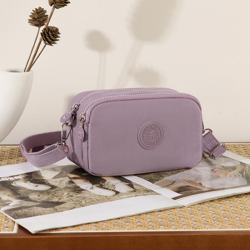 Portamonete in Nylon Leggero Grande Capacità Piccola Borsa Quadrata da Donna Borsa a Tracolla