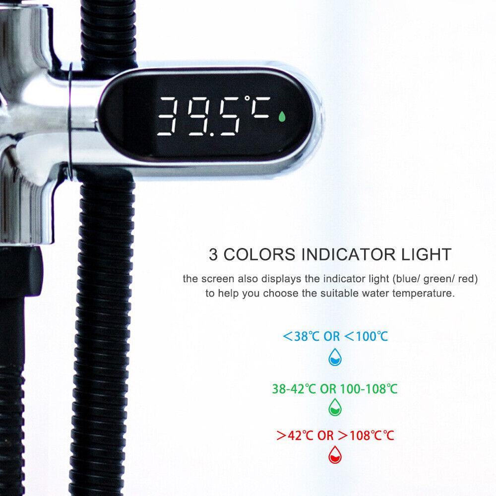 Digital Shower Temperature Waterproof LED Display Water Thermometer Monitor