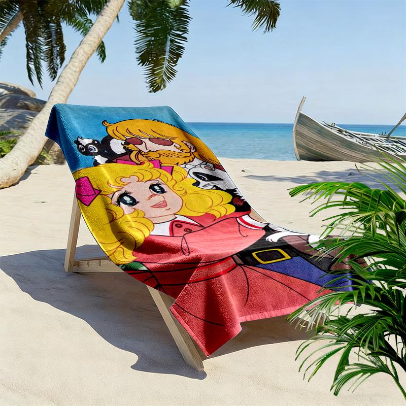 Candy Candy Anime Theme 2D Flat Print Beach Towel, Large Soft Quick Dry Towel for Beach Camping SwimmingXSTJ0915119