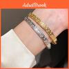 Bracciale Geometrico Esagonale in Zirconia Argento Rame con Stile Lussuoso alla Moda per l'Uso Quotidiano