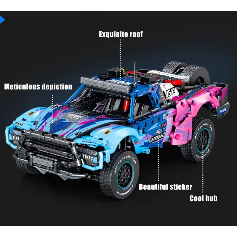 Technische Experten farbenfrohe Offroad-Sportwagenmodelle Bausteine urbaner mechanischer Rennwagen Montagebausteine MOC c