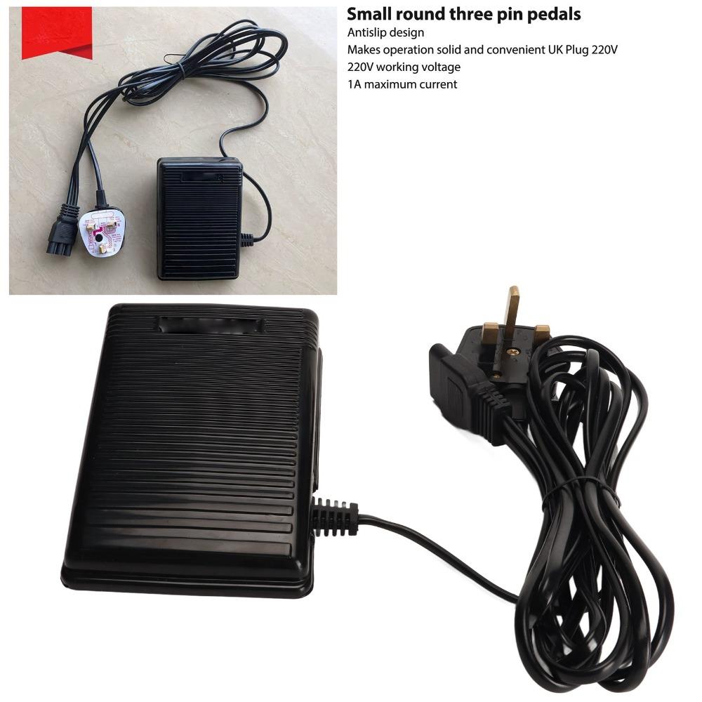 Power Cord Foot Control Pedal 220V Plug 5.3in Long Foot Speed Control Three Holes Foot Controller Sewing Machine