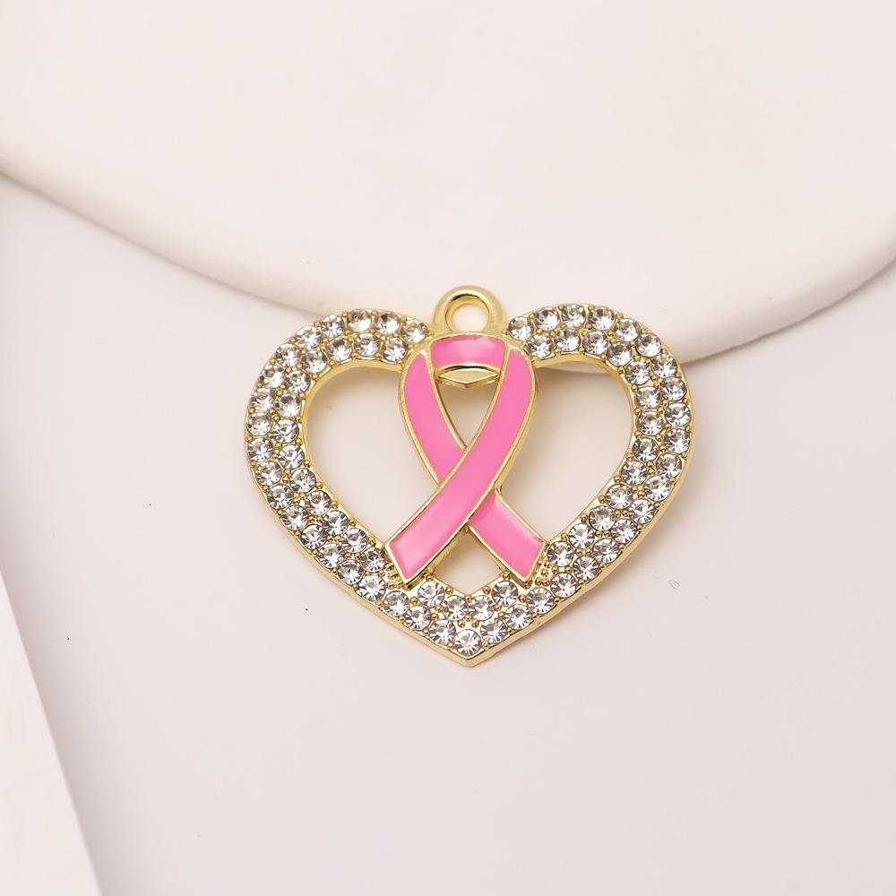 European & American Glamorous Heart-Shaped Rhinestone Pendant Keychain Necklace