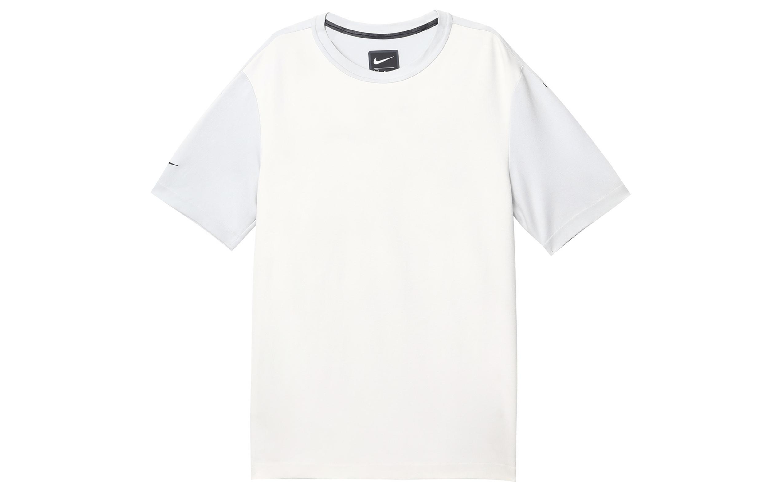 

Nike T Shirts Men s White Crew Neck Moderate Straight Fit AR1581-043 XL