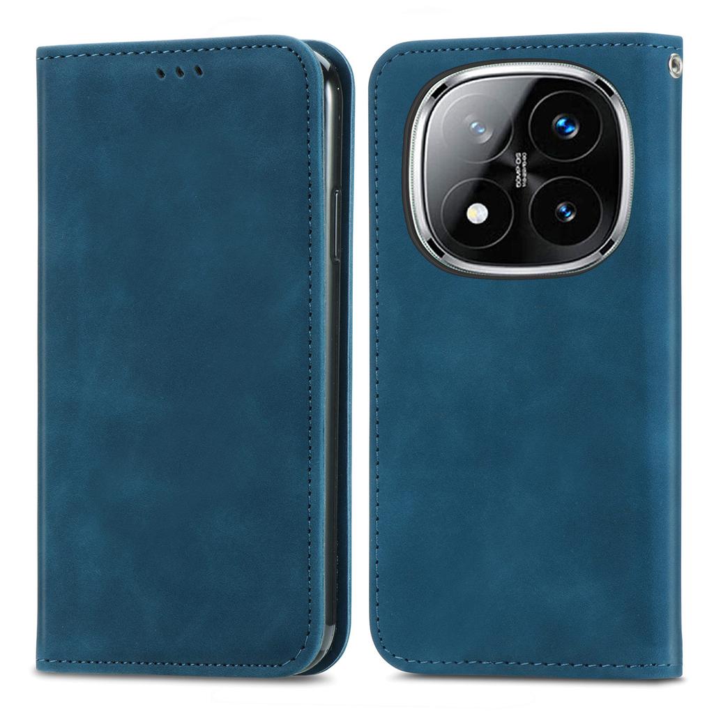 For Xiaomi Redmi Note 14 Pro+ 5G Case Skin Touch Feeling Leather Card Holder Phone Cover Magnetic Absorption