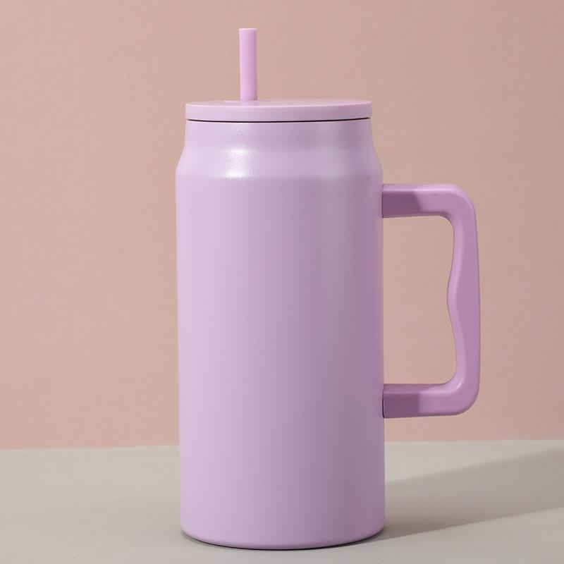 

Large Capacity Travel Cup with Handle & Straw, Leak-Proof, Portable, Fits Car Cup Holder, Ice Cooler Function 1500ml