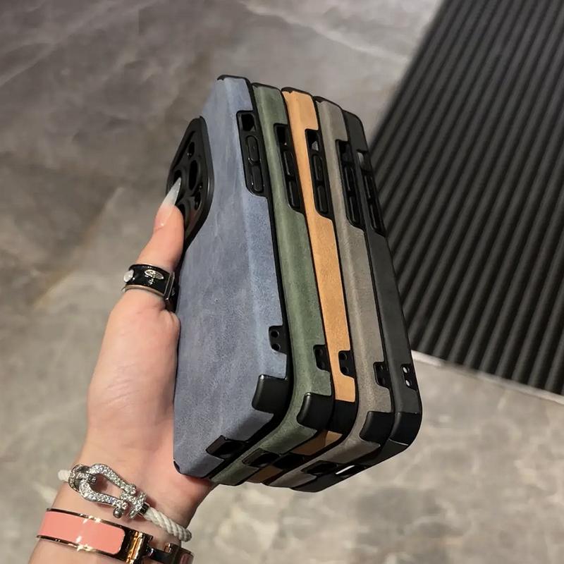 Luxury Matte Soft Leather Phone Case For iPhone 16 15 14 Plus 13 12 11 Pro Max 17Air  Lens Protection Shockproof Silicone Cover