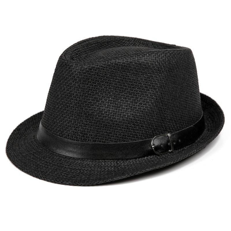 Jazz hat straw hat men's and women's travel beach hat spring and summer sunshade British hat parent-child children's top hat casual cool hat