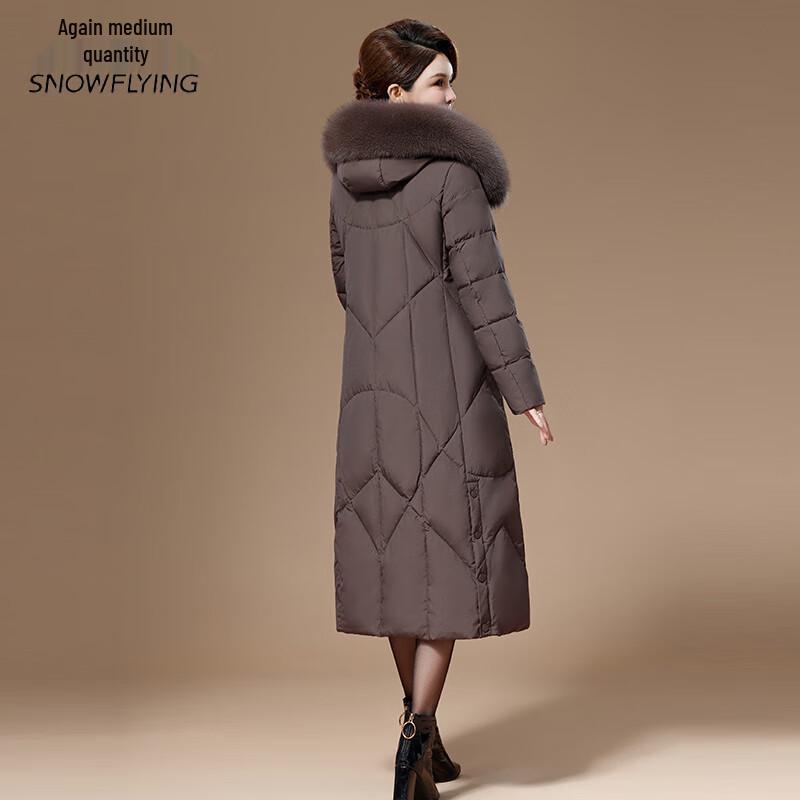 XuezfFei Damen 2024 Stilvolle Extra-Lange Daunenjacke