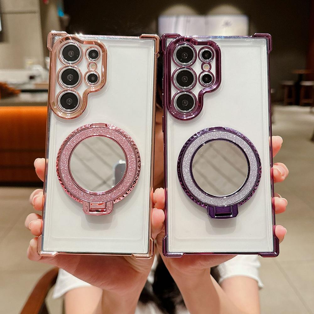 Beschichtung Spiegelhalter Ständer Weiches Silikon Vier Ecken Luftkissen Stoßfeste Schutzhülle für Samsung Xiaomi Poco Redmi