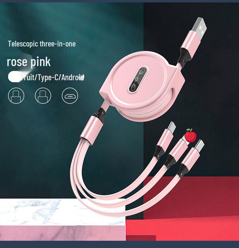 100W Type-C 3-in-1 Fast Charging Cable for Huawei, Android, and Apple Devices
