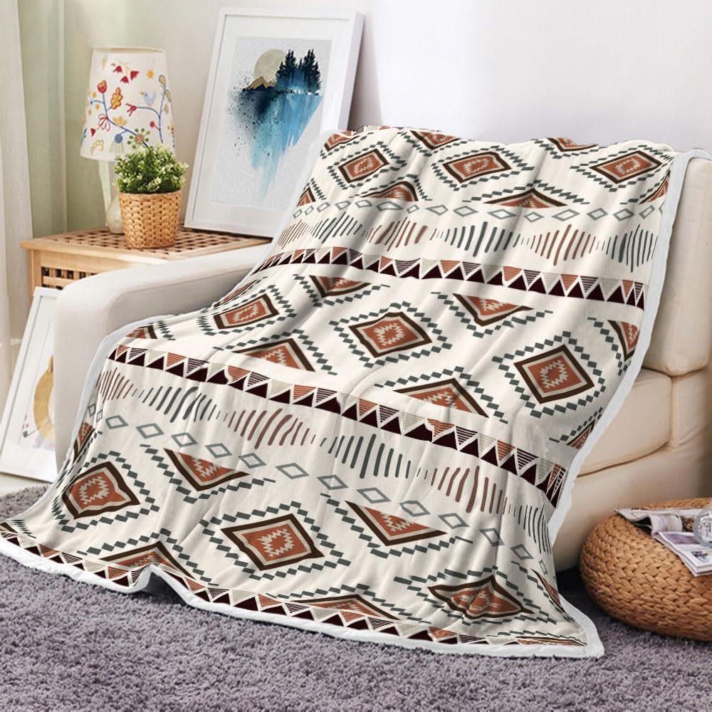 Bohemian Blanket Flannel Blanket Tribal Print Blanket Camping Bed Outdoor Sofa Office Blanket