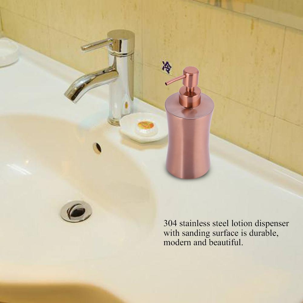 304 Stainless Steel Soap Liquid Shampoo Lotion Dispenser Home Hotel Bathroom Accessory (400ml)
