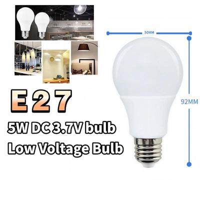 E27 DC 3.7V Low Voltage Bulb Lamp  5W LED Energy Saving Bulb Spherical High Brightness LED Bulb Light Home Lighting Decorative Light