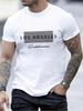Men's Clothing Los Angeles Printed White Tshirt, Graphic Tee, Summer Tops, Shirt, Unisex Casual Crew Neck Tshirt, Plus Size